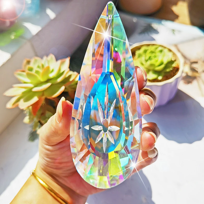 H&D 120mm Crystal Prism Suncatcher Glass Chandelier Hanging Pendant Accessories Home Wedding Garden Decor Ornament DIY Craft
H&D 120mm Crystal Prism Suncatcher Glass Chandelier Hanging Pendant Accessories Home Wedding Garden Decor Ornament DIY Craft