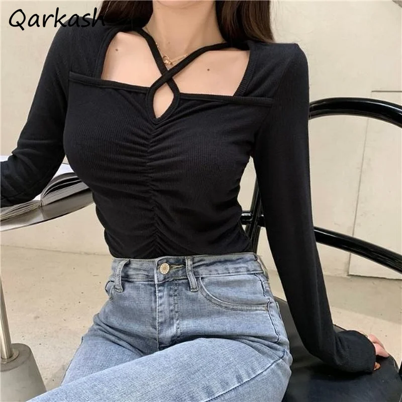Long Sleeve T-shirts Women All-match Aesthetic Clothes Mujer Camisetas Harajuku Tops Folds Vintage Tees Square Collar Solid Chic
Long Sleeve T-shirts Women All-match Aesthetic Clothes Mujer Camisetas Harajuku Tops Folds Vintage Tees Square Collar Solid Chic