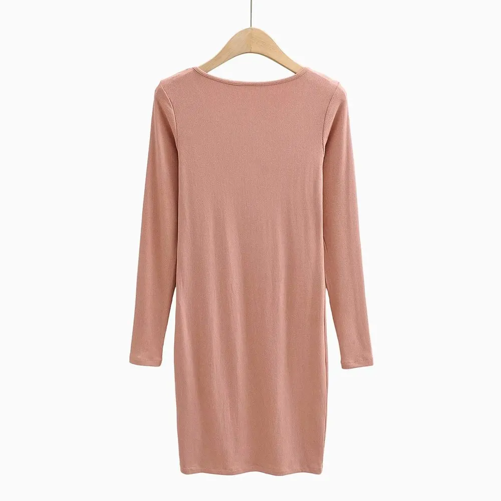 2020 Fall Dress Women Sexy Casual Knitted Sheath Mini Dresses Winter Ladies Solid V Neck Chest Button Long Sleeve Bodycon Dress
2020 Fall Dress Women Sexy Casual Knitted Sheath Mini Dresses Winter Ladies Solid V Neck Chest Button Long Sleeve Bodycon Dress