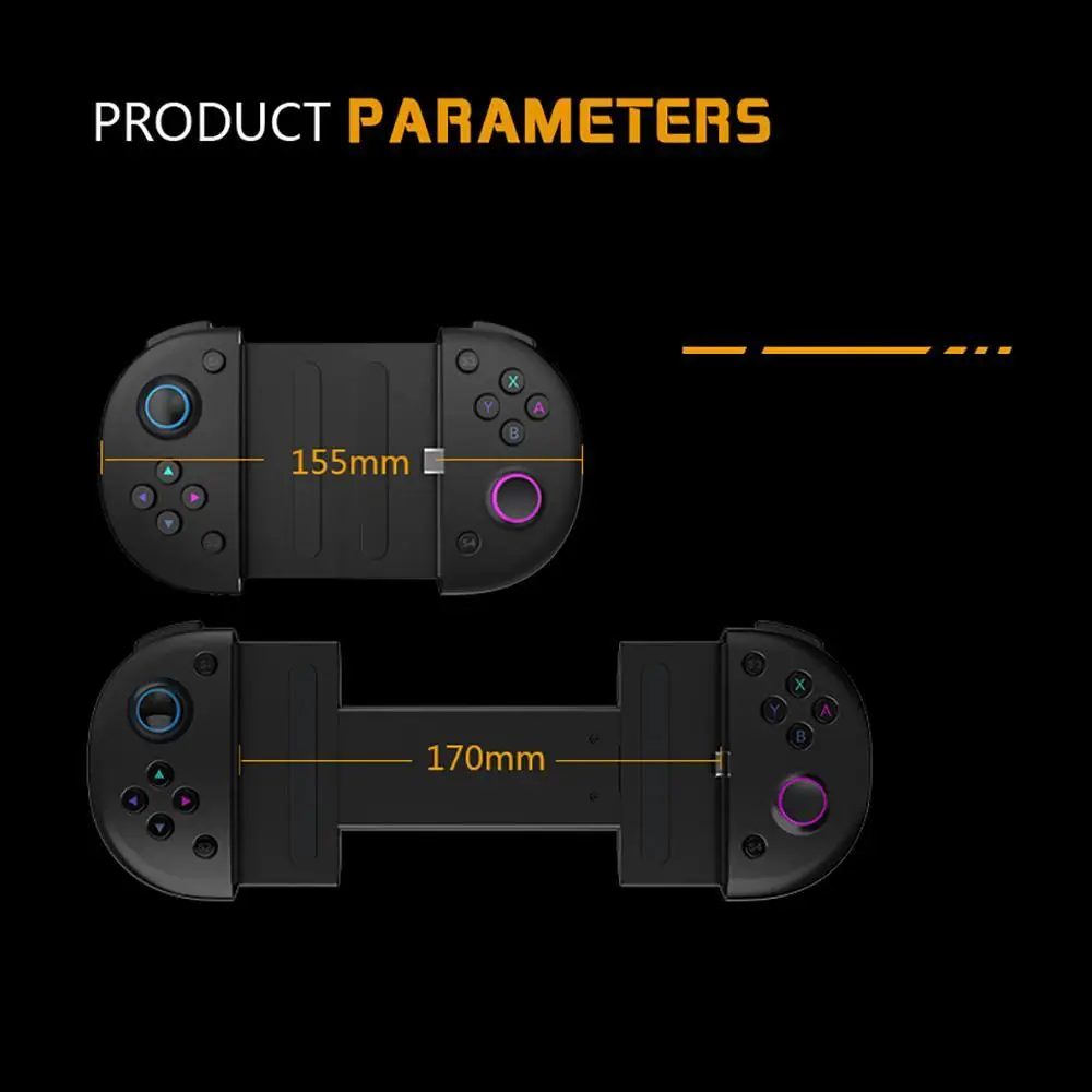 MINI Game Controller with Type C fast charging +Telescope phone holder Portable game handle joystick Sensitive buttons design
MINI Game Controller with Type C fast charging +Telescope phone holder Portable game handle joystick Sensitive buttons design