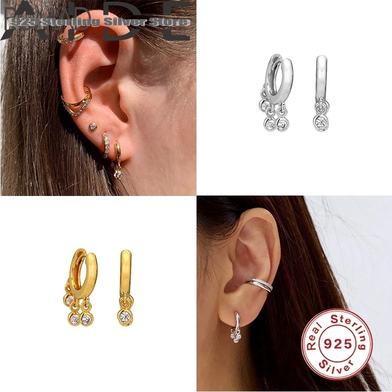Aide Dazzling 925 Sterling Silver Hoop Earrings Three Small Round Zircon Earrings For Women Girls Fine Jewelry pendientes W4
Aide Dazzling 925 Sterling Silver Hoop Earrings Three Small Round Zircon Earrings For Women Girls Fine Jewelry pendientes W4