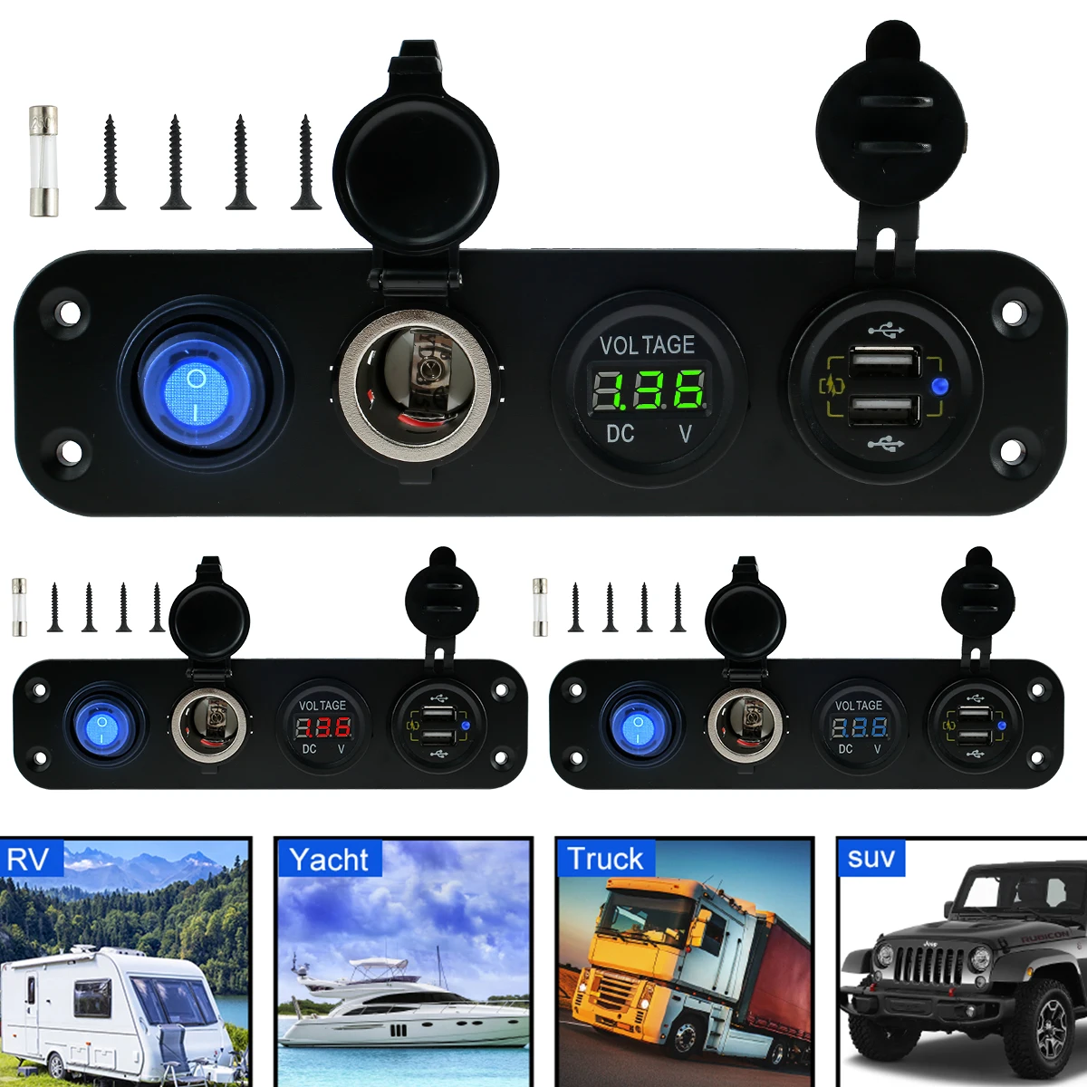 Двойной разветвитель панели 120 Вт/250 Вт QC3.0 USB Автомобильное зарядное устройство 12 В/24 В переключатель прикуривателя
Двойной разветвитель панели 120 Вт/250 Вт QC3.0 USB Автомобильное зарядное устройство 12 В/24 В переключатель прикуривателя