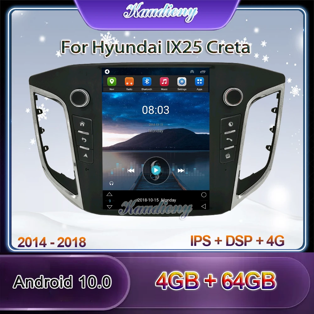 Kaudiony 10.4" Tesla Style Android 10.0 Car Radio For Hyundai ix25 Creta Car Multimedia Player Auto GPS Navigation 4G 2014-2018
Kaudiony 10.4" Tesla Style Android 10.0 Car Radio For Hyundai ix25 Creta Car Multimedia Player Auto GPS Navigation 4G 2014-2018