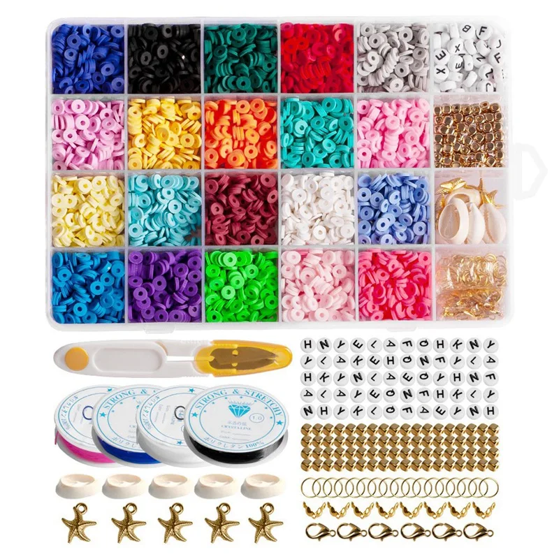 4000Pcs Clay Beads 20 Colors Flat Round Polymer Clay Spacer Beads with Pendant Charms Kit and 4 Roll Elastic Strings
4000Pcs Clay Beads 20 Colors Flat Round Polymer Clay Spacer Beads with Pendant Charms Kit and 4 Roll Elastic Strings