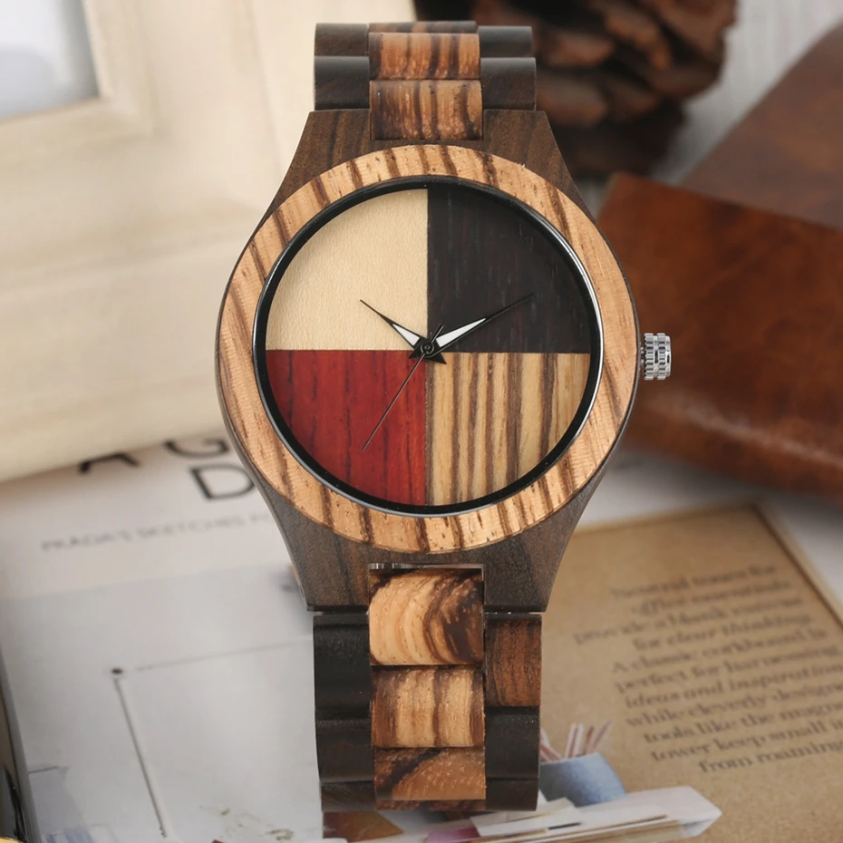 Unique Mixed Color Splice Dial Wood Watch Men's Retro Full Wooden Adjustable Band Quartz Clock Male Top Luxury Relogio Masculino
Unique Mixed Color Splice Dial Wood Watch Men's Retro Full Wooden Adjustable Band Quartz Clock Male Top Luxury Relogio Masculino