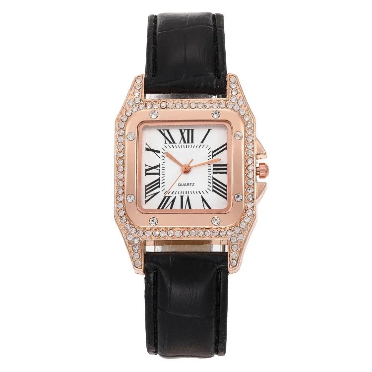 Fashionable casual ladies watch spot set auger ms Roman square watch women watch female skin with table trill
Fashionable casual ladies watch spot set auger ms Roman square watch women watch female skin with table trill