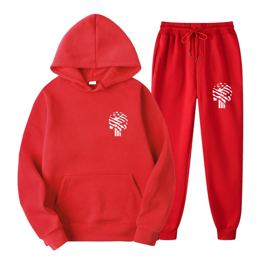 Men's Suit Hoodie + Pants Fall/Winter Hooded Sweatshirt Sweatpants Fashion Slim Men's Suit Hoodie Pants Hip Hop Pullover Hoodie