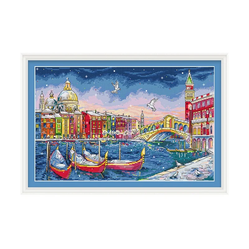 DIY Stamped Printed Cross Stitch Kit,Sets For Embroidery Cross-Stitching Cotton Venice by Night
DIY Stamped Printed Cross Stitch Kit,Sets For Embroidery Cross-Stitching Cotton Venice by Night