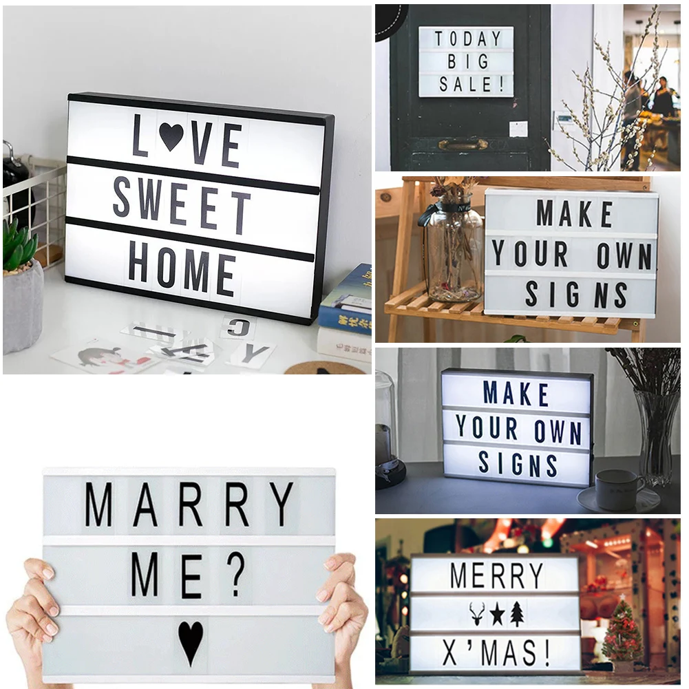 84/126pcs Cinema LED Lightbox Replacement Letters and Symbols Signs Black for A4/A5 LightBox
84/126pcs Cinema LED Lightbox Replacement Letters and Symbols Signs Black for A4/A5 LightBox