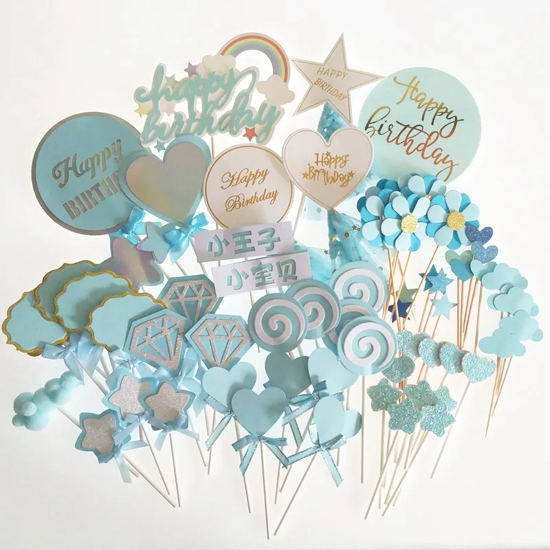 Blue Dessert Cake Toppers Decoration Balloons Cloud Rainbow Star Love Crown Card Wedding Birthday Party Cupcake Baking Supplies 
Blue Dessert Cake Toppers Decoration Balloons Cloud Rainbow Star Love Crown Card Wedding Birthday Party Cupcake Baking Supplies