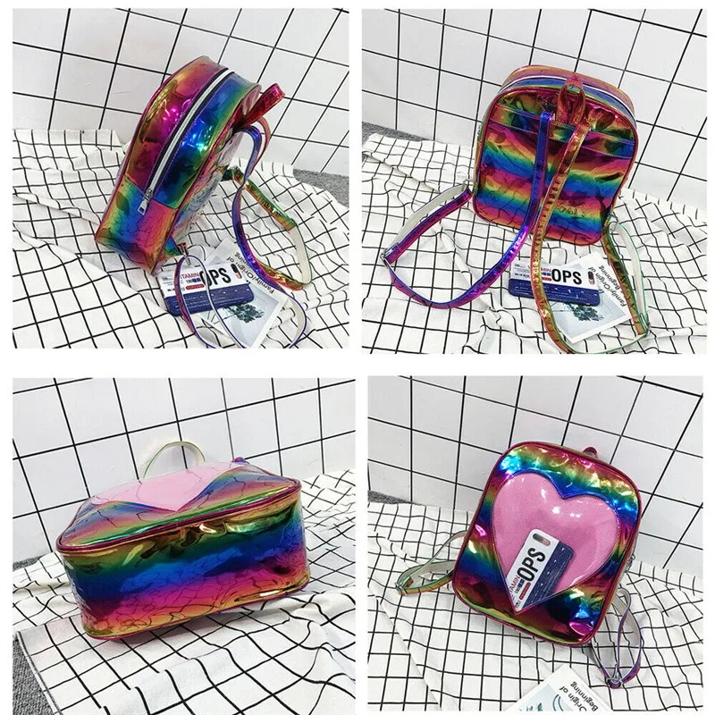 New Women Bag Fashion Holographic Travel School Backpack Lovely Tote Hologram Purse Laser With Heart Shape
New Women Bag Fashion Holographic Travel School Backpack Lovely Tote Hologram Purse Laser With Heart Shape