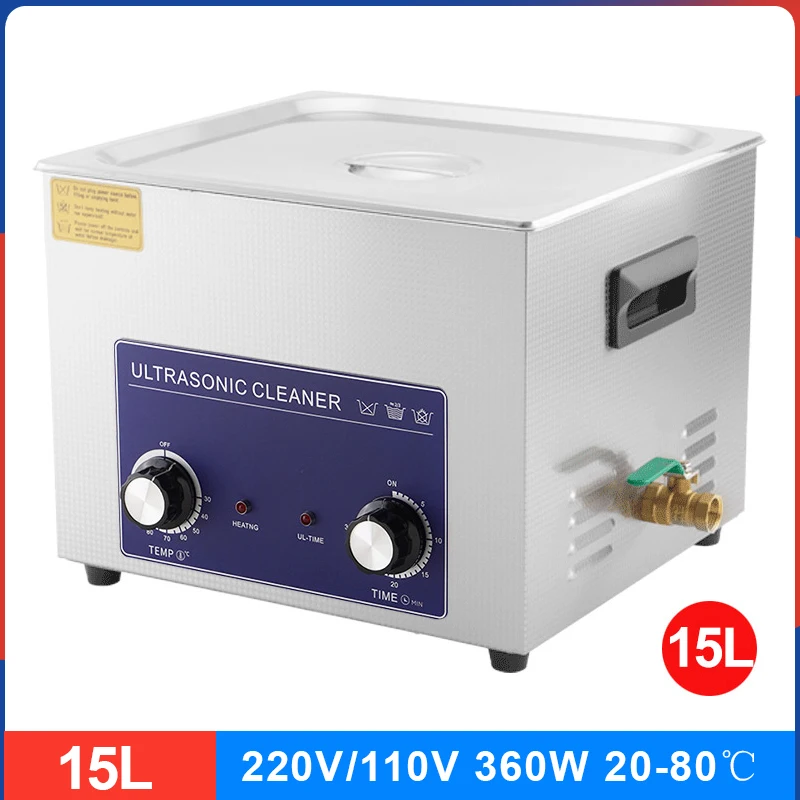 15L Digital Ultrasonic Cleaner 360W Circuit Board Cleaner Jewelry Glasses Dental Ultrasonic Cleaner
15L Digital Ultrasonic Cleaner 360W Circuit Board Cleaner Jewelry Glasses Dental Ultrasonic Cleaner