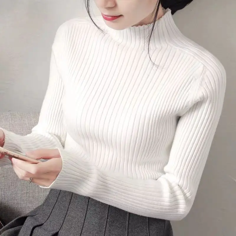 2020 Fashion Winter Women Ladies Long Sleeve Turtleneck Slim Fitting Knitted Thin Sweater Top Femme Korean Pull Tight CasualH283
2020 Fashion Winter Women Ladies Long Sleeve Turtleneck Slim Fitting Knitted Thin Sweater Top Femme Korean Pull Tight CasualH283