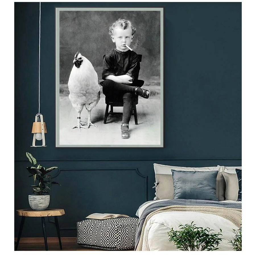 Prints , Boy Smoking With His Chicken Pet Antique Portrait Art Canvas Painting Wall Art Decor Weird Vintage Photography Poster
Prints , Boy Smoking With His Chicken Pet Antique Portrait Art Canvas Painting Wall Art Decor Weird Vintage Photography Poster