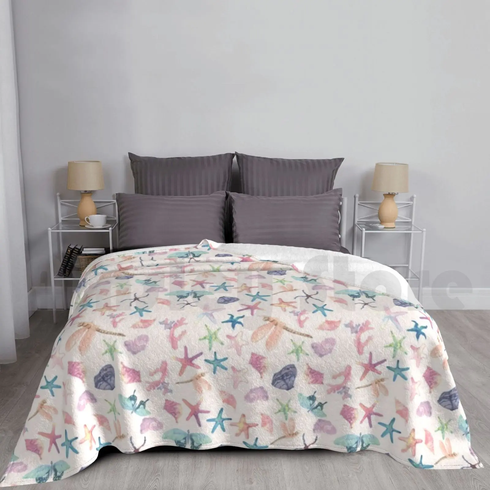 Одеяло с тропическим закатом для дивана-кровати путешествия Стрекоза Морская звезда розовая фиолетовая Морская ракушка 
Одеяло с тропическим закатом для дивана-кровати путешествия Стрекоза Морская звезда розовая фиолетовая Морская ракушка