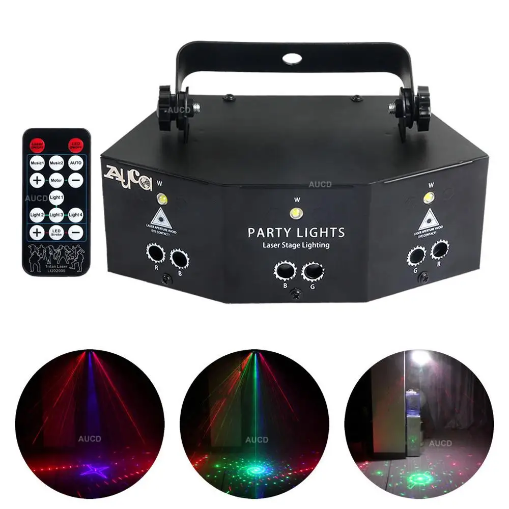 DMX Sound Strobe PAR Lamp RGB Laser Combo Projector Lights For Home Disco DJ Party Show Stage Effect Luces Lighting Stroboscope
DMX Sound Strobe PAR Lamp RGB Laser Combo Projector Lights For Home Disco DJ Party Show Stage Effect Luces Lighting Stroboscope