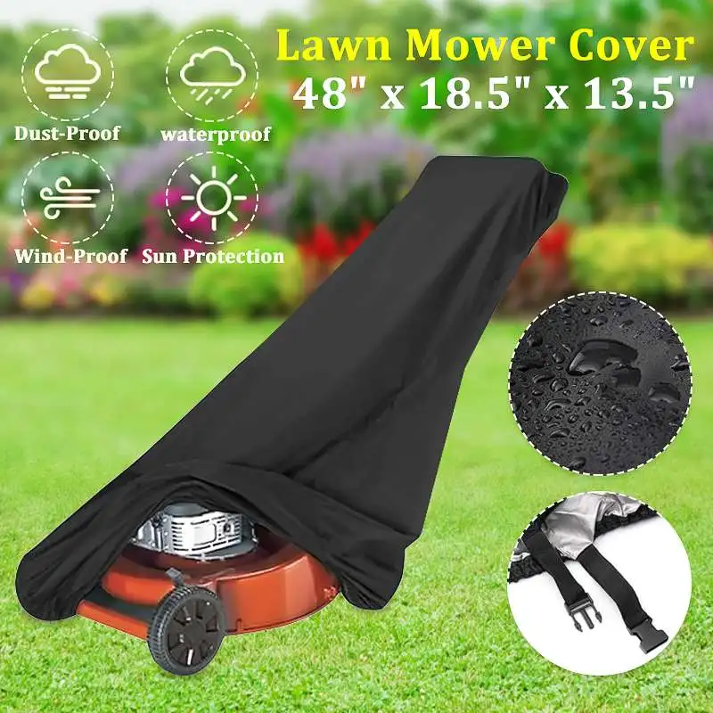 Waterproof Lawn Mower Cover Black Outdoor Garden Sunscreen Dustproof Tractor Lawn Mower Cover cover 48" x 18.5'' x 13.5"
Waterproof Lawn Mower Cover Black Outdoor Garden Sunscreen Dustproof Tractor Lawn Mower Cover cover 48" x 18.5'' x 13.5"