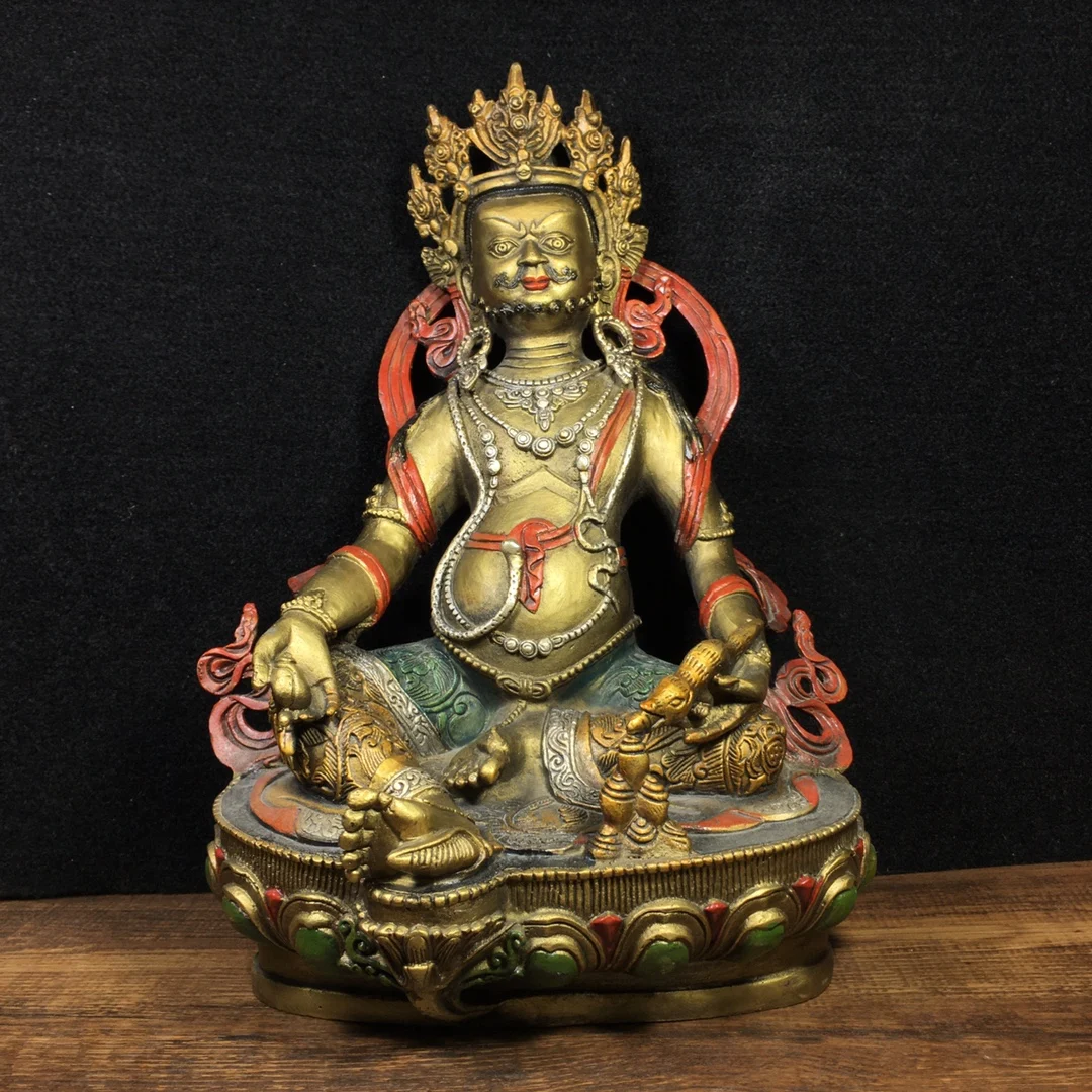 12"Chinese Folk Collection Old Bronze Painted Huang Caishen Yellow God of Wealth Buddha Ornaments Town House Exorcism
12"Chinese Folk Collection Old Bronze Painted Huang Caishen Yellow God of Wealth Buddha Ornaments Town House Exorcism
