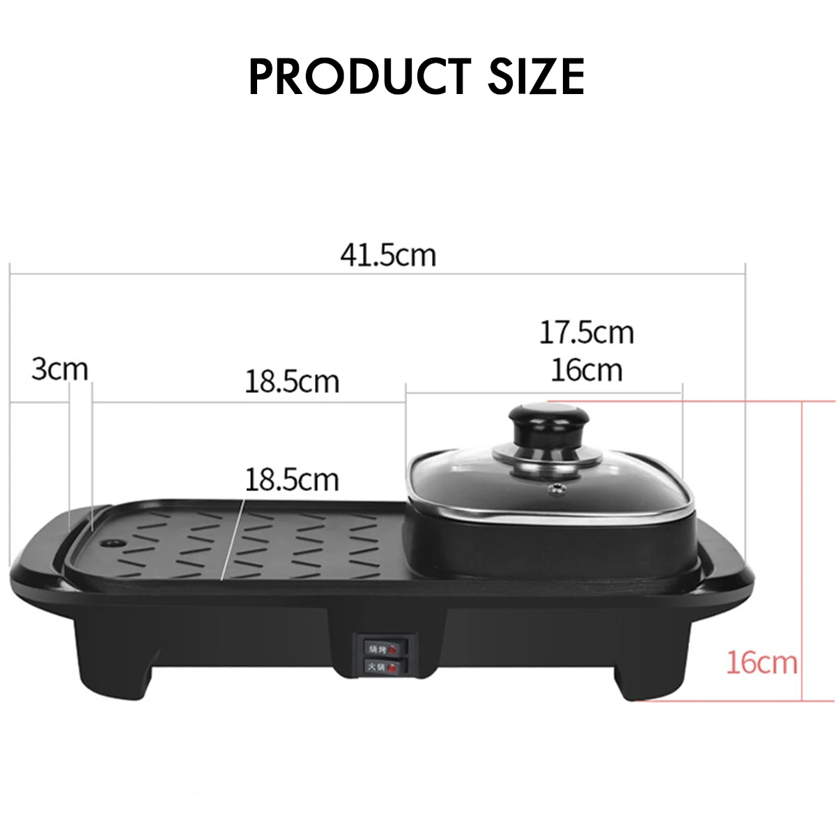 Electric Baking Pan 220V 50Hz 1100W With Pot Cover barbecue Function
Electric Baking Pan 220V 50Hz 1100W With Pot Cover barbecue Function
