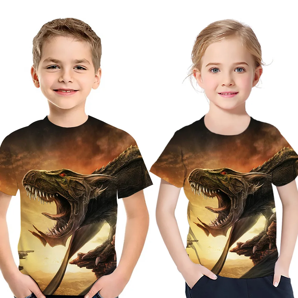 New Brand Summer Ferocious Dinosaur 3D Animal Printed T-shirt Boy Short Sleeve T-shirt 4-14T Plus Size Tees Children Girl Tops
New Brand Summer Ferocious Dinosaur 3D Animal Printed T-shirt Boy Short Sleeve T-shirt 4-14T Plus Size Tees Children Girl Tops