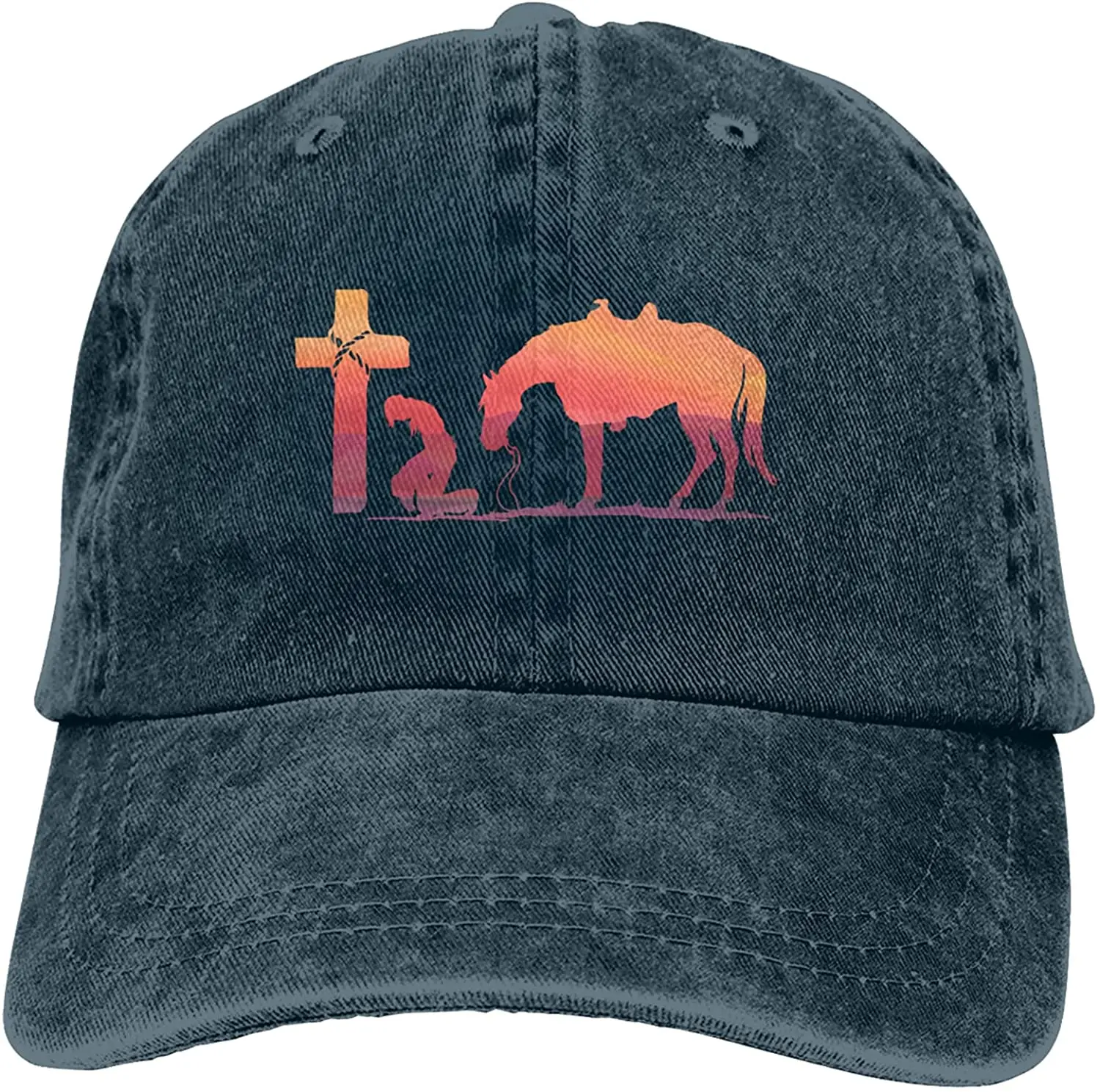 Cowboy Horse Prayer Cross Unisex Adjustable Cotton Baseball Hat Cowboy Cap Dad Hats Denim Trucker Hat
Cowboy Horse Prayer Cross Unisex Adjustable Cotton Baseball Hat Cowboy Cap Dad Hats Denim Trucker Hat