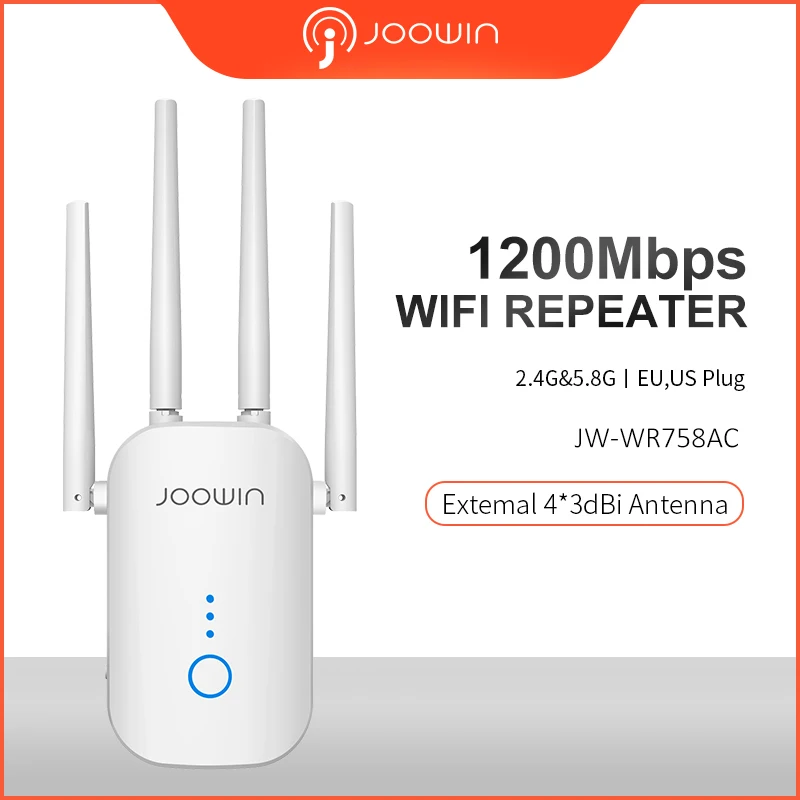 Joowin AC1200 2,4 г & 5,8 Г DUAL band 1200 Мбит/с Wi-Fi ретранслятор Wifi повторитель сигнала с 4 внешними антеннами с большим радиусом JW-WR758AC
Joowin AC1200 2,4 г & 5,8 Г DUAL band 1200 Мбит/с Wi-Fi ретранслятор Wifi повторитель сигнала с 4 внешними антеннами с большим радиусом JW-WR758AC