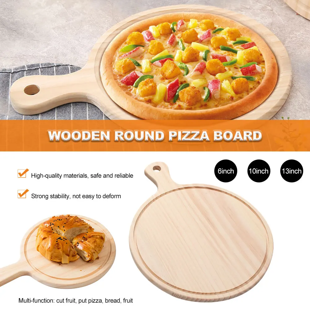 6/10/13inches Wooden Non-stick Pizza Plate Pan Wooden Bread Tray Plate Round Handle Type Dish Pizza Tray Mould Bakeware Baking
6/10/13inches Wooden Non-stick Pizza Plate Pan Wooden Bread Tray Plate Round Handle Type Dish Pizza Tray Mould Bakeware Baking