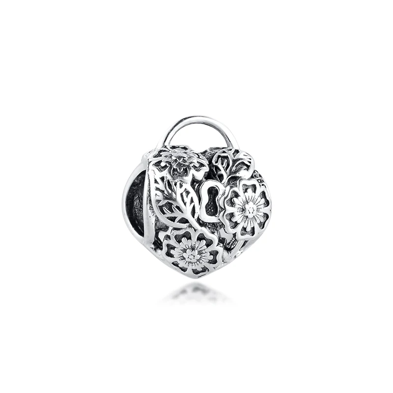 Authentic 925 Sterling Silver Openwork Floral Heart Padlock Charms Beads Fits Pandora Bracelet Fine Jewelry Women Gift kralen
Authentic 925 Sterling Silver Openwork Floral Heart Padlock Charms Beads Fits Pandora Bracelet Fine Jewelry Women Gift kralen