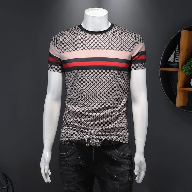 2021 summer light luxury short-sleeved T-shirt men's round neck print large size handsome and thin trendy man
2021 summer light luxury short-sleeved T-shirt men's round neck print large size handsome and thin trendy man