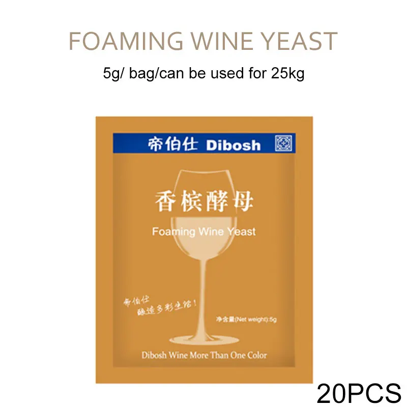 5g/20pcs foaming sprinkling grape wine fruit wine yeast home-brewed wine accessories yeast active dry yeast yeast aroma brewing 
5g/20pcs foaming sprinkling grape wine fruit wine yeast home-brewed wine accessories yeast active dry yeast yeast aroma brewing