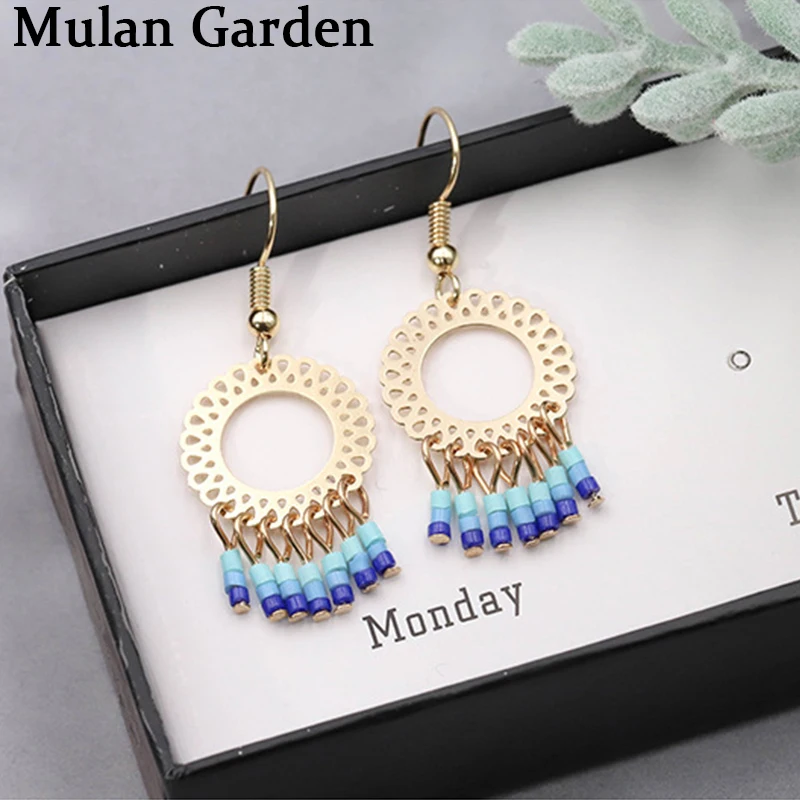 M&G Boho Beaded Tassel Earrings for Women Gold Hollow Metal Circle Pendant Ethnic Dangle Earrings Jewelry Accessories Wholesale
M&G Boho Beaded Tassel Earrings for Women Gold Hollow Metal Circle Pendant Ethnic Dangle Earrings Jewelry Accessories Wholesale