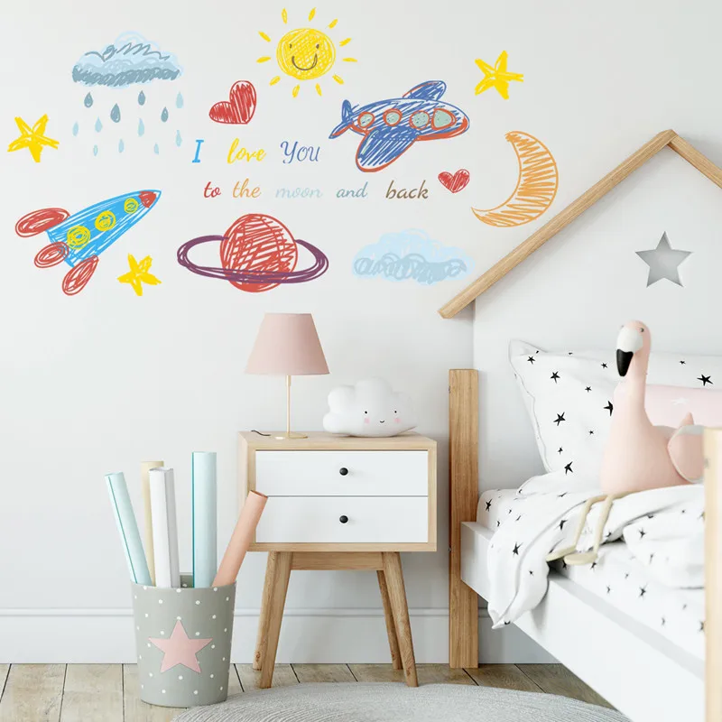 1 Pcs Hand Painted Airplane Planet Sun Wall Stickers Living Room Bedroom Creative Wall Stickers Children's Day Party Decoration
1 Pcs Hand Painted Airplane Planet Sun Wall Stickers Living Room Bedroom Creative Wall Stickers Children's Day Party Decoration