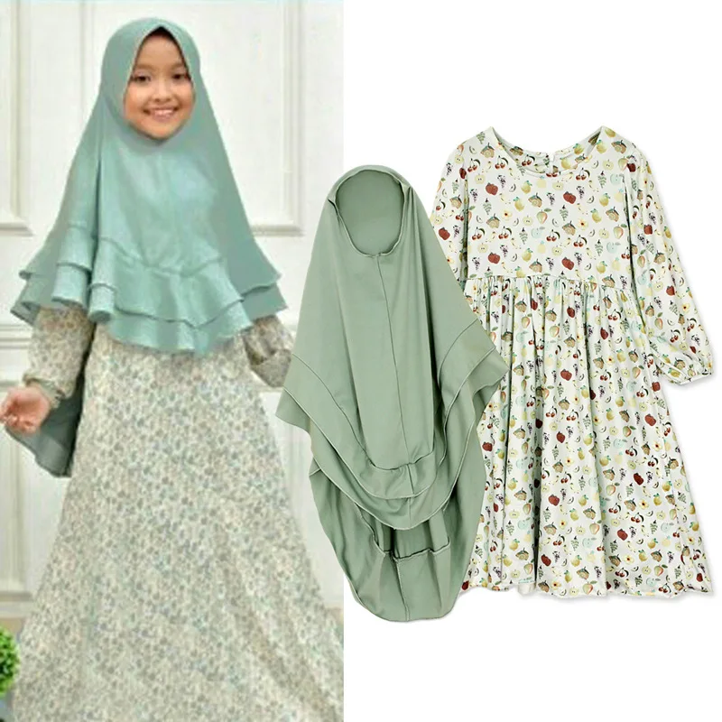 Kids Girls Dress Muslim Hijab Islamic Abaya Kaftan+Bown Arab Maxi Dress Long Sleeve Dress Baby Dresses
Kids Girls Dress Muslim Hijab Islamic Abaya Kaftan+Bown Arab Maxi Dress Long Sleeve Dress Baby Dresses