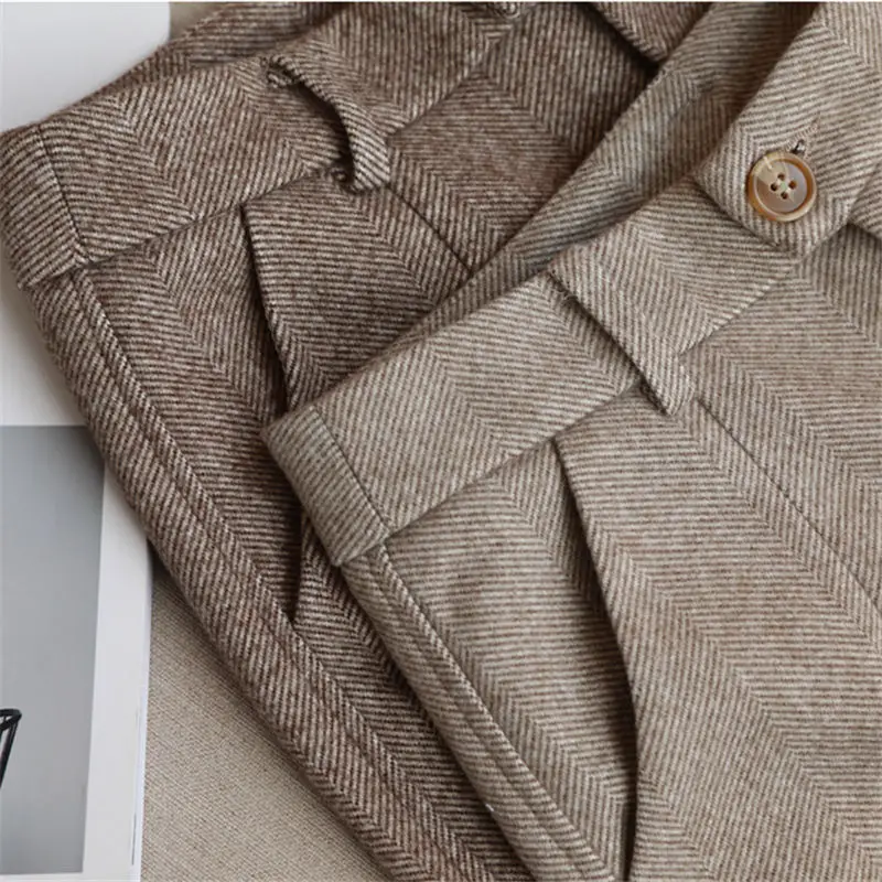 Herringbone Woolen Pants Women's Harem Pencil Pants 2021 Autumn Winter High Waisted Casual Suit Pants Office Lady Women Trousers
Herringbone Woolen Pants Women's Harem Pencil Pants 2021 Autumn Winter High Waisted Casual Suit Pants Office Lady Women Trousers
