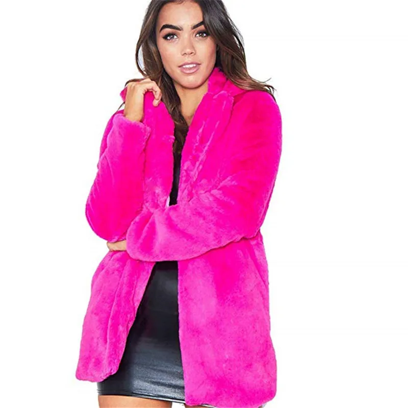 Winter Women Long Faux Fur Coat Loose Tops Thick Plush Outerwear Turn Down Collar Female Hairy Furry Warm Overcoat Plus Size
Winter Women Long Faux Fur Coat Loose Tops Thick Plush Outerwear Turn Down Collar Female Hairy Furry Warm Overcoat Plus Size