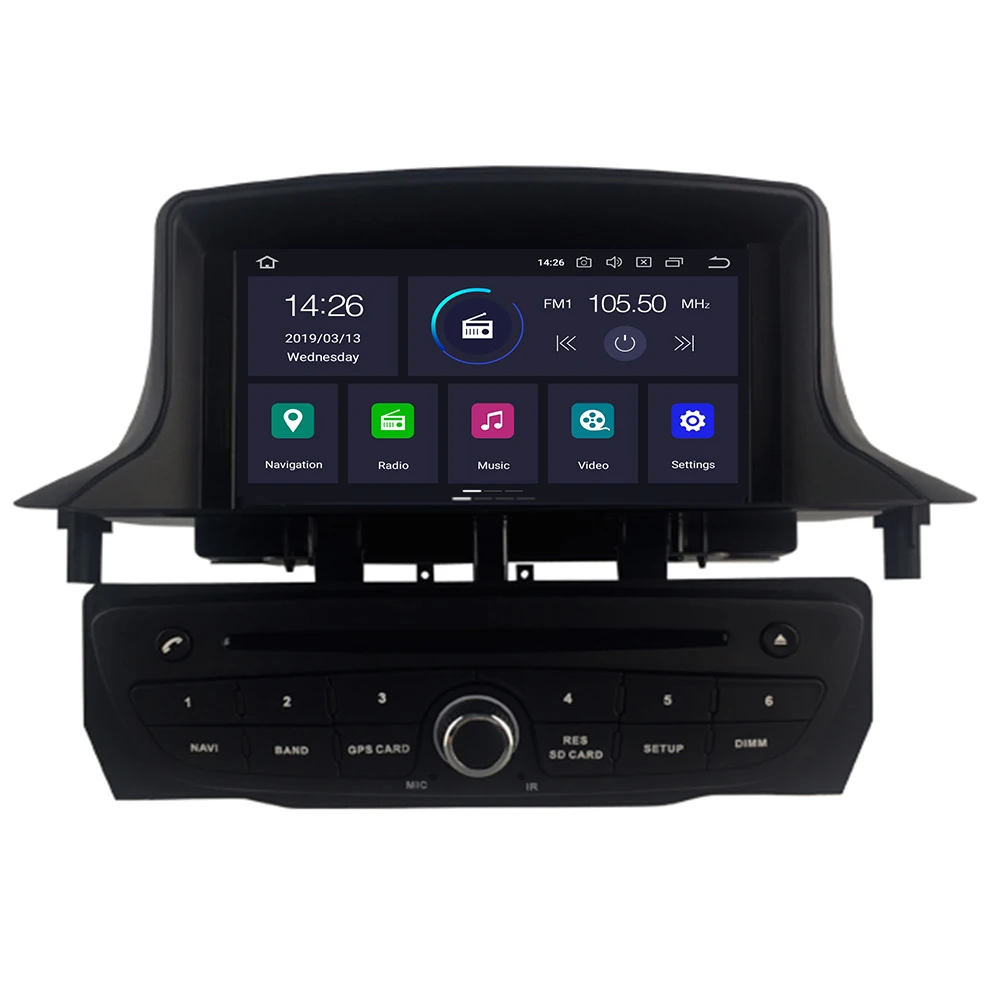Автомобильный DVD плеер 7 дюймов HD Android 10 для Renault Megane 3 2009 2010 2011 2012 2013 2014 2015