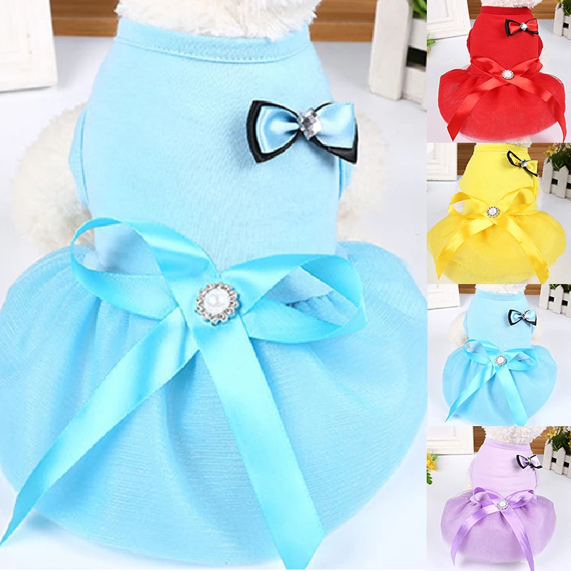 Puppy Dog Accessory Cute Skirt Thin Section Cotton Solid Color Bow Princess Vest Dress Summer Breathable Cool Pet Dress
Puppy Dog Accessory Cute Skirt Thin Section Cotton Solid Color Bow Princess Vest Dress Summer Breathable Cool Pet Dress