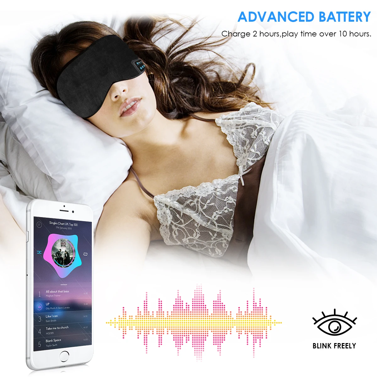 Wireless Handfree Stereo Eye Mask Headphones Earphone Sleep Music Headset Bluetooth Music Sleeping Eye Mask More Than 8 Hours
Wireless Handfree Stereo Eye Mask Headphones Earphone Sleep Music Headset Bluetooth Music Sleeping Eye Mask More Than 8 Hours