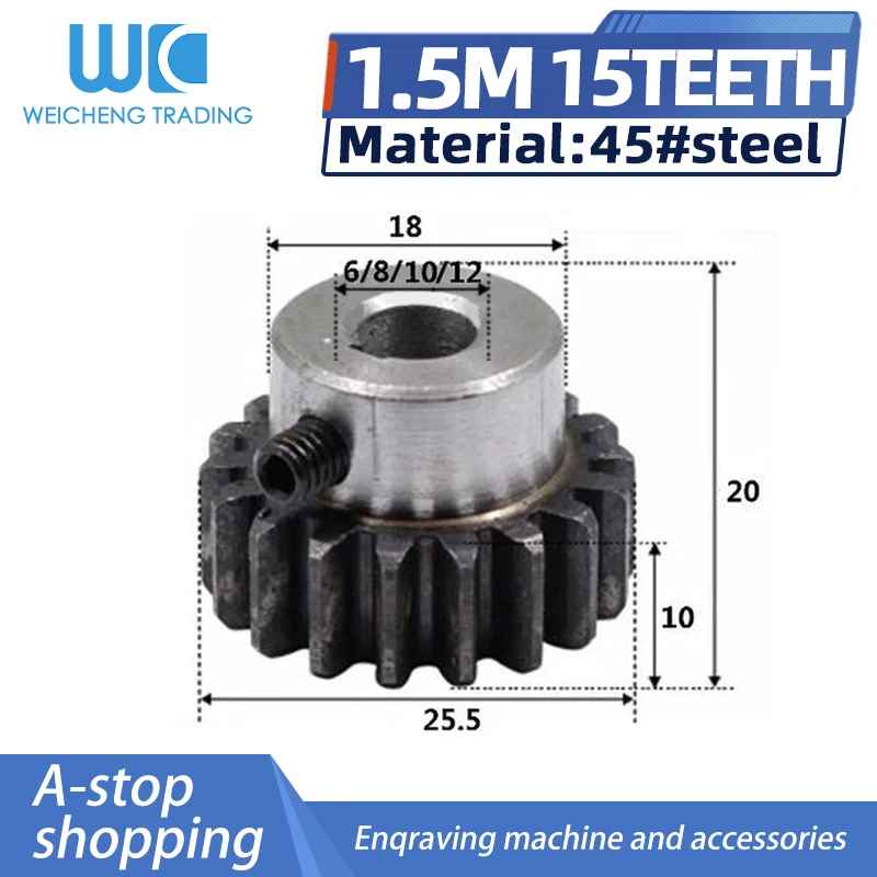 1pcs Spur Gear Pinion 1.5M Mod 1.5 15 Teeth 1.5M15T Inner Diameter 6/8/10/12mm Major Wheel Cnc Gears Rack Transmission RC
1pcs Spur Gear Pinion 1.5M Mod 1.5 15 Teeth 1.5M15T Inner Diameter 6/8/10/12mm Major Wheel Cnc Gears Rack Transmission RC