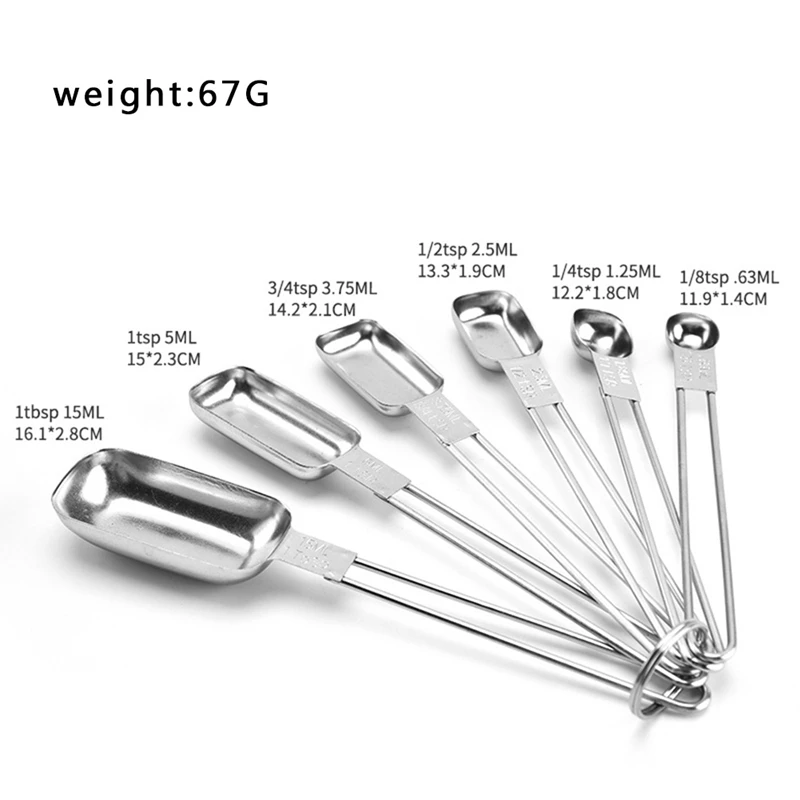 6 Pcs/set Heavy Duty Long Handled Stainless Steel Measuring Spoon Set Baking Jar For Kitchen Cooking And Home Baking
6 Pcs/set Heavy Duty Long Handled Stainless Steel Measuring Spoon Set Baking Jar For Kitchen Cooking And Home Baking