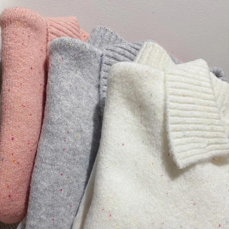 Mozision Cashmere Knitted Sweater Women Solid Lapel Full Sleeve Knitwear Tops Ladies Spring New Vintage Loose Sweaters Lady 
Mozision Cashmere Knitted Sweater Women Solid Lapel Full Sleeve Knitwear Tops Ladies Spring New Vintage Loose Sweaters Lady