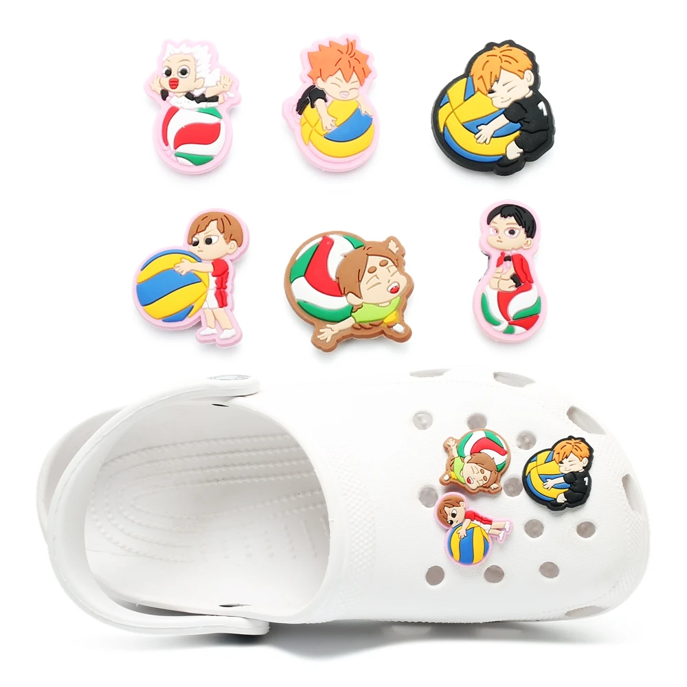 

Single Sale 6pc PVC Cartoon Character Shoe Charms,Shoe Buckles Accessories Fit Bands Bracelets Croc JIBZ,Kids Party X-mas Gift