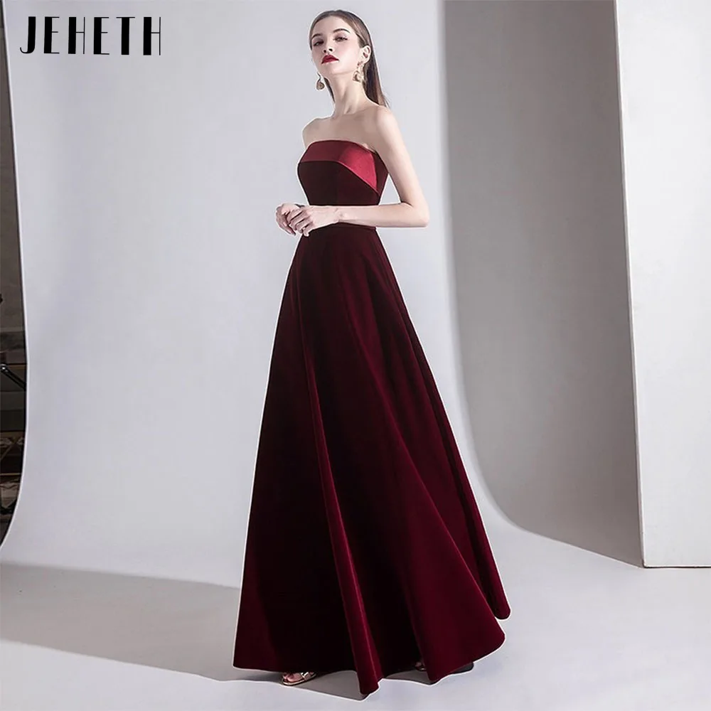 JEHETH Tube Top Velvet A Line Prom Celebrity Dress Elegant Lace up Backless Christmas Guests Evening Gowns robes de soirée 2022
JEHETH Tube Top Velvet A Line Prom Celebrity Dress Elegant Lace up Backless Christmas Guests Evening Gowns robes de soirée 2022