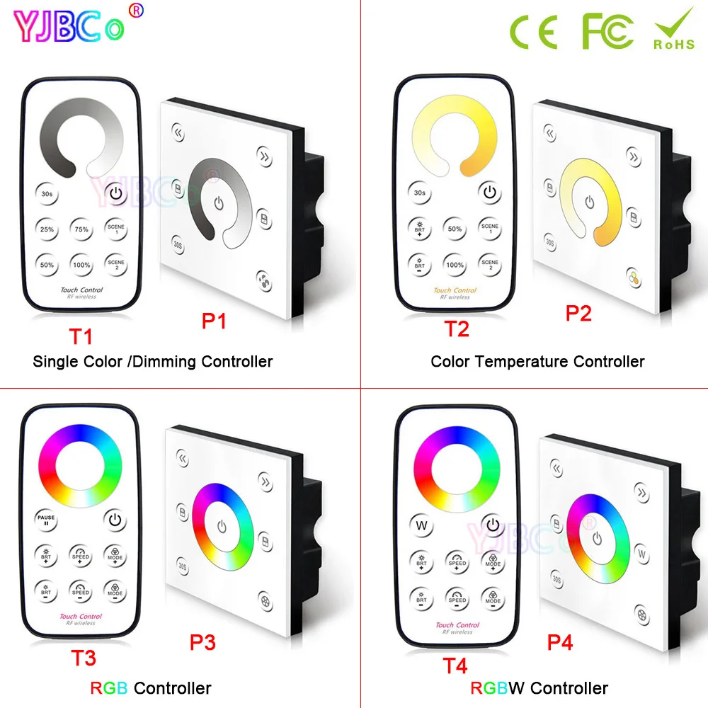 Bincolor Wall-mounted 86 Touch panel dimming/CCT/RGB/RGBW LED Strip Light Controller,wireless remote DC12V 24V Lamp Tape Switch
Bincolor Wall-mounted 86 Touch panel dimming/CCT/RGB/RGBW LED Strip Light Controller,wireless remote DC12V 24V Lamp Tape Switch
