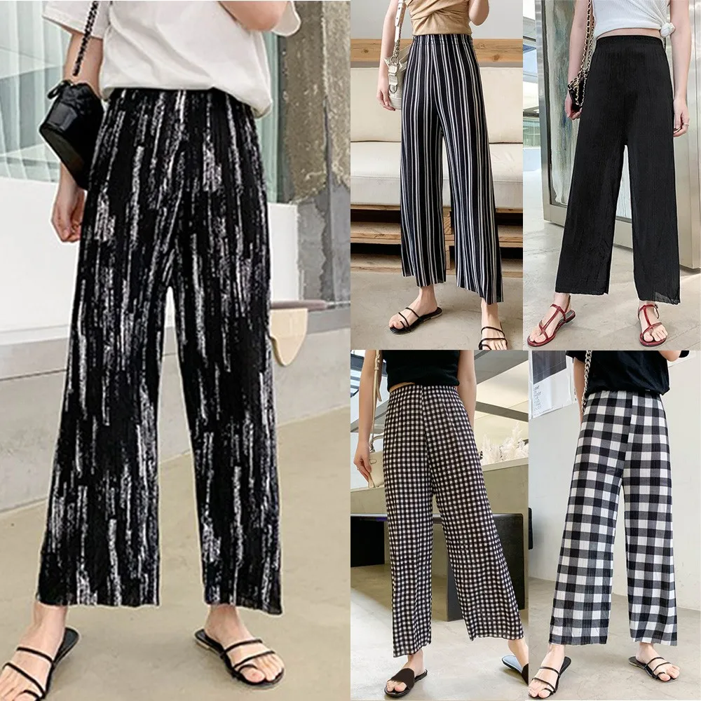 Women Elegant Plaid Polka Dot Striped High Waist Drape Loose Straight-leg Pants Casual Wide-Leg Oversize Long Pants
Women Elegant Plaid Polka Dot Striped High Waist Drape Loose Straight-leg Pants Casual Wide-Leg Oversize Long Pants