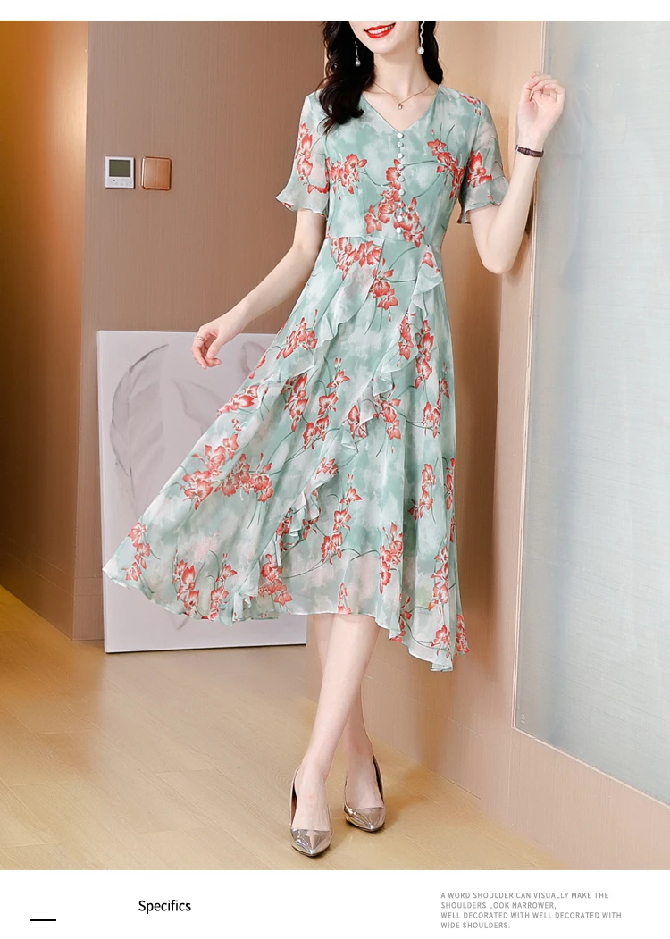 Chikichi Cheongsam Plus Size V-neck Dress New Summer and Autumn 2021 Feminine Style Retro Floral Dress Beach Woman Dress
Chikichi Cheongsam Plus Size V-neck Dress New Summer and Autumn 2021 Feminine Style Retro Floral Dress Beach Woman Dress