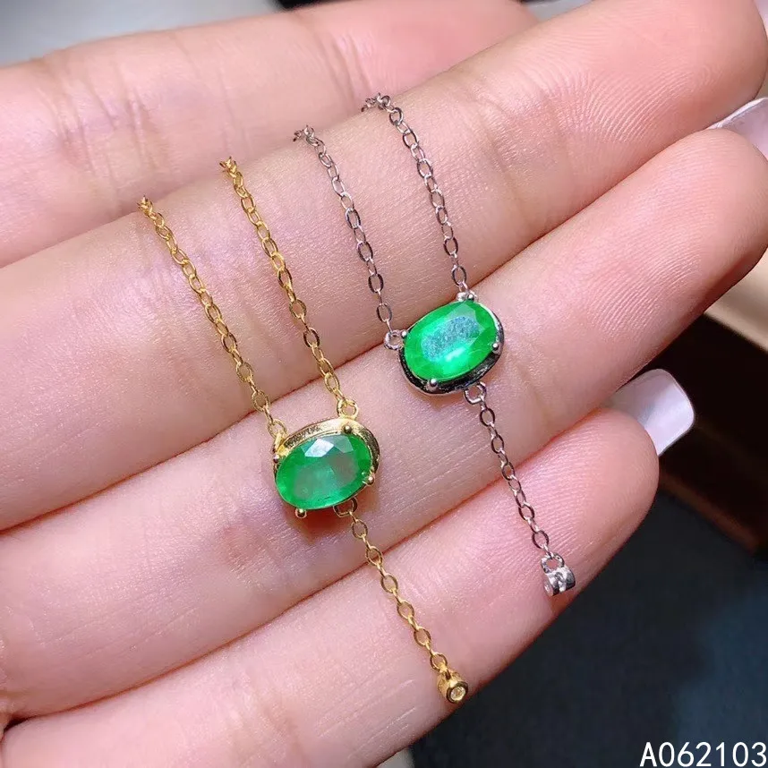 KJJEAXCMY fine jewelry 925 Sterling Silver inlaid natural emerald Women's popular fresh ol style oval gem pendant necklace suppo
KJJEAXCMY fine jewelry 925 Sterling Silver inlaid natural emerald Women's popular fresh ol style oval gem pendant necklace suppo
