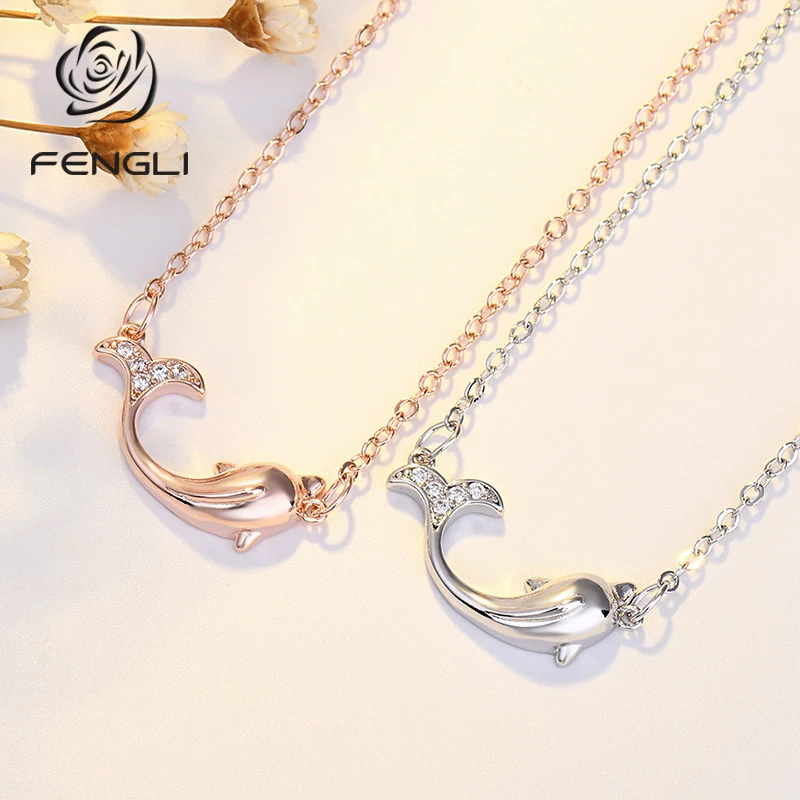 FENGLl Korean Dolphin Pendant Necklace For Women Boho Rhinestone Fish Necklace Glamour Choker Collar Party Friend Gift
FENGLl Korean Dolphin Pendant Necklace For Women Boho Rhinestone Fish Necklace Glamour Choker Collar Party Friend Gift