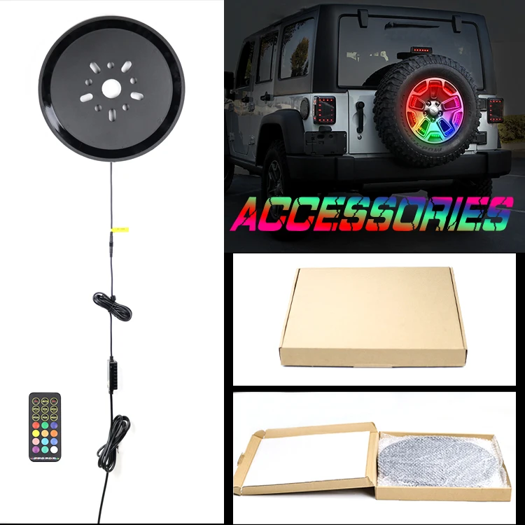 Dancing color led The Third Wheel Lights with app Remote Control Chase Spare Tire Brake Light for 15-20 inch rim wheels
Dancing color led The Third Wheel Lights with app Remote Control Chase Spare Tire Brake Light for 15-20 inch rim wheels