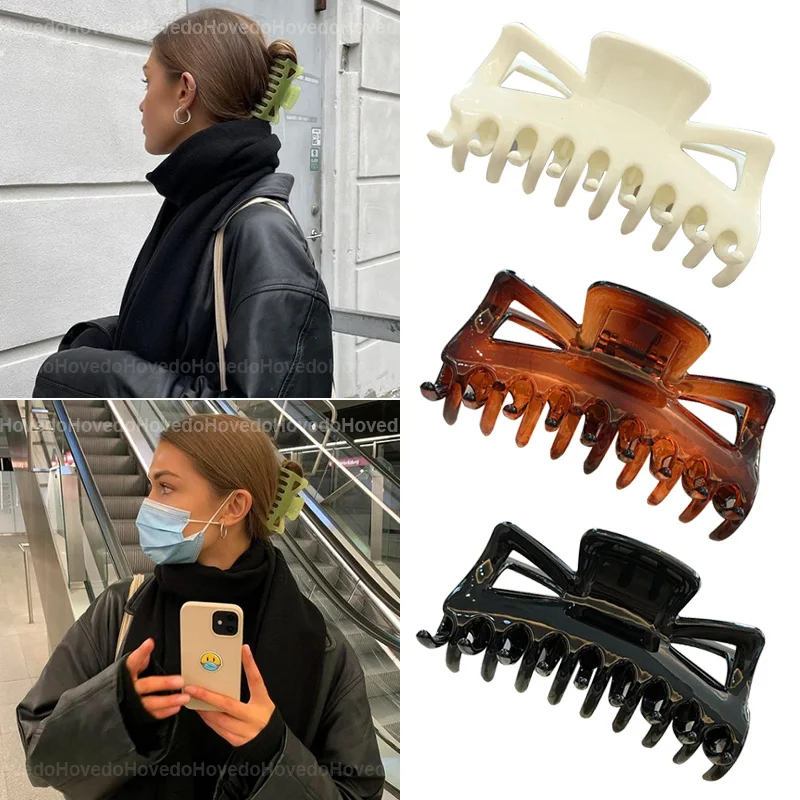 New Simple Acrylic Hair Claws Large Size Bathing Hair Clips Solid Color Hairpin Crab for Hair Accessories Hair Styling Tool
New Simple Acrylic Hair Claws Large Size Bathing Hair Clips Solid Color Hairpin Crab for Hair Accessories Hair Styling Tool
